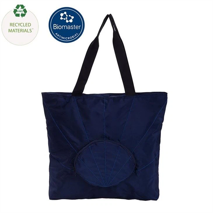 Antibacterial RPET Recycled Foldable Shopping Groceries Tote Bag